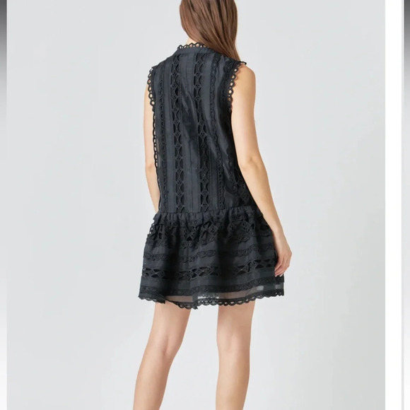 Endless Rose CROCHET MINI DRESS organza dark romantic dark feminine boho - Picture 8 of 12